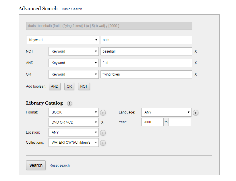 Advanced Search Form