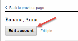 Arrow pointing to Edit account button