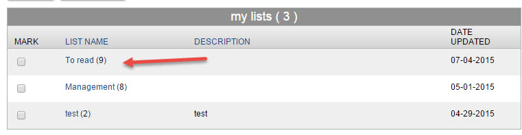 Select the list name to view