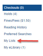 Select MyLists from your account navigation menu